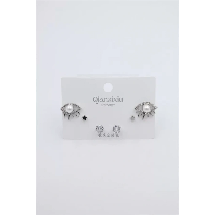 Çoklu Set Küpe - Gümüş