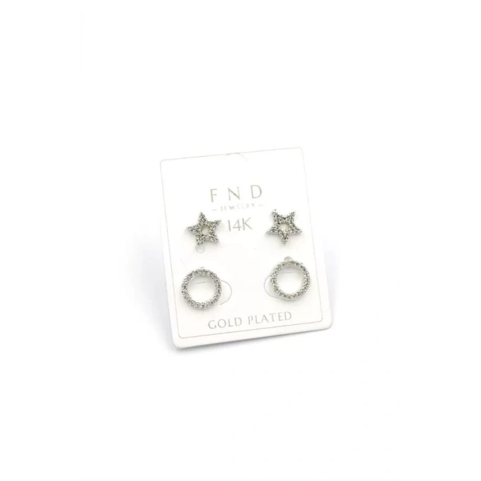 Çoklu Yıldız Küpe - Gümüş