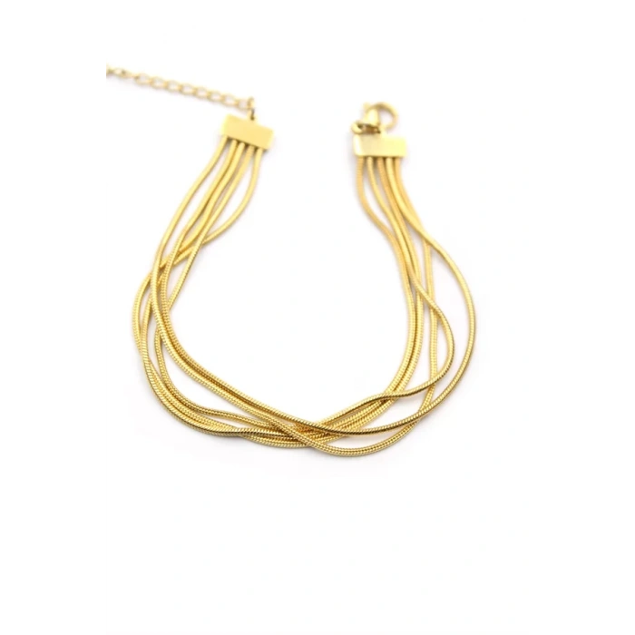 Çoklu Zincir Bileklik - Altın