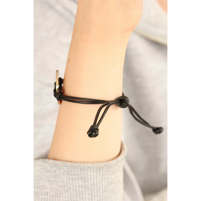 COOL (Havalı) Siyah Deri İpli Unisex Mood Bileklik - TJ-BB1984