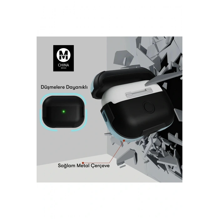 Airpods Pro 2 (2.nesil) MO-A8 Armor Kılıf - Kırmızı