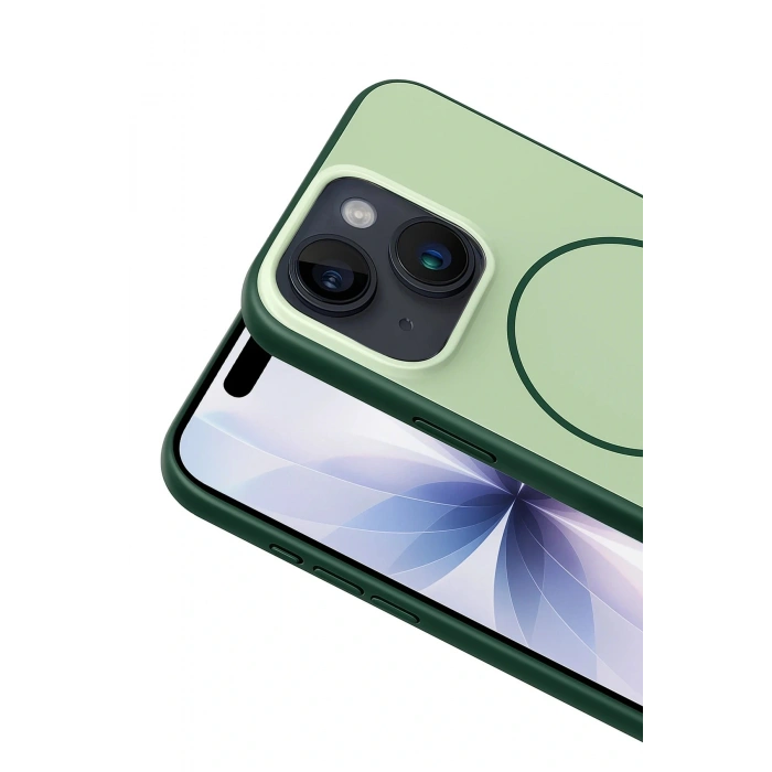 Apple iPhone 14 Neva Magsafe Kapak - Koyu Yeşil