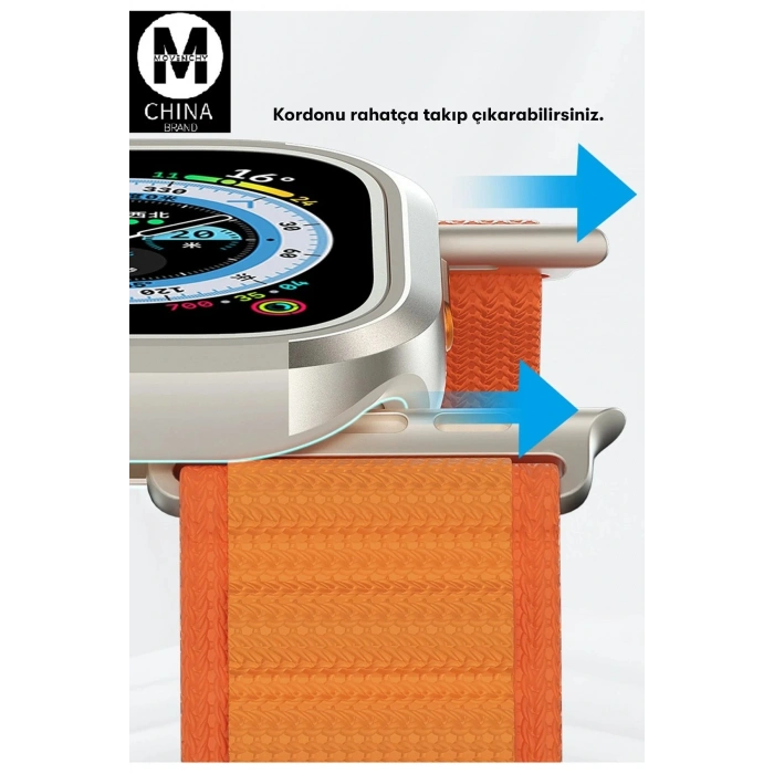 Apple Watch Ultra 49mm MO-WT3 Alüminyum Camlı Kasa Ekran Koruyucu - Gold