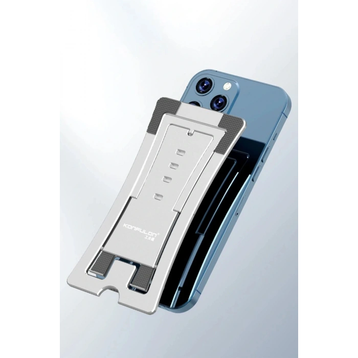 CM23 Ayarlanabilir Katlanabilir Masaüstü Telefon Tutucu - Gümüş