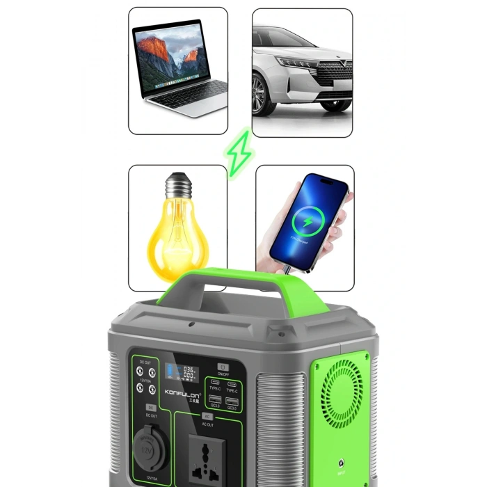 CN04 Powerbank 300W 60.000 mAh 5W Led Işıklı Kamp Şarj PD 60W - Gri