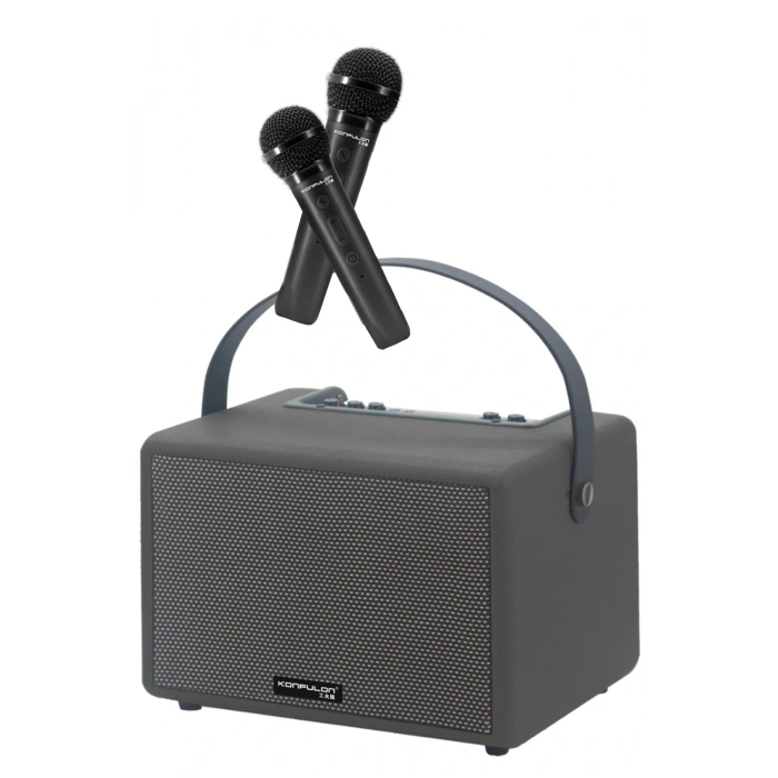 F32 2x50W Sürücülü 2 Adet Mikrofonlu BT 5.2 Kablosuz Hoparlör - Siyah