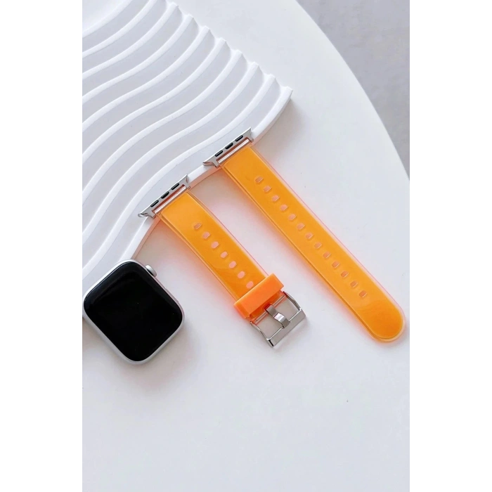 Watch 45mm Jelly Silikon Kordon - Turuncu