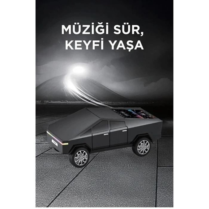 D68 Cyber Model Araba Tasarımlı Bluetooth Hoparlör 15w Güçlü Ses Rgb Led /tws/usb Siyah