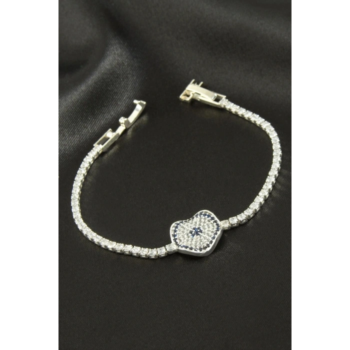 Dalgalı Oval Zirkon Taşlı Çocuk Bileklik 16 cm