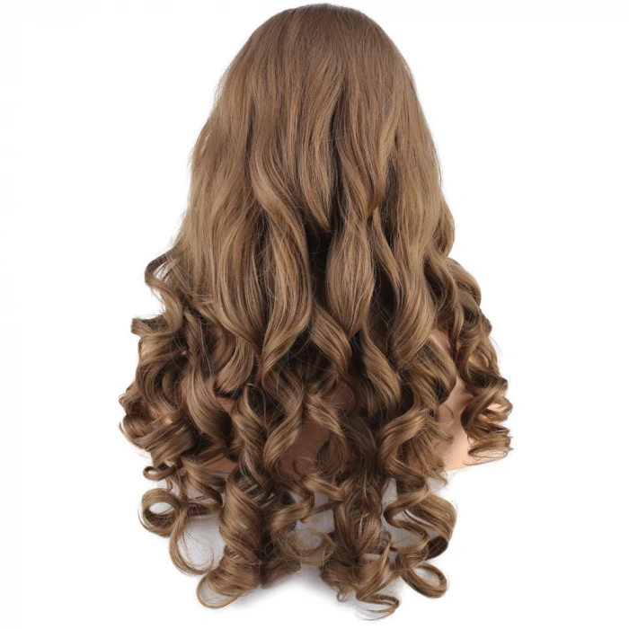 Dalgalı Perçemsiz Uzun Fiber Sentetik Peruk - Bebek Kumralı