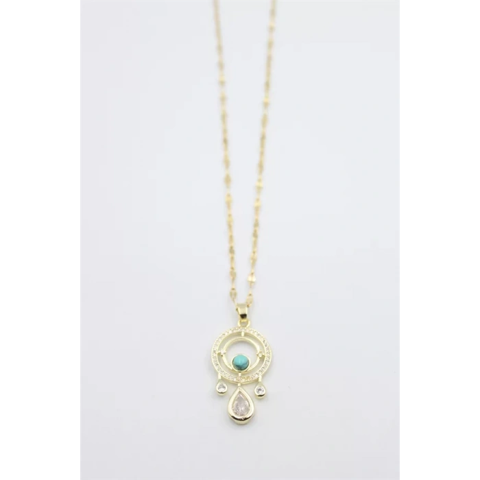 Damla Taşlı Kolye - Altın