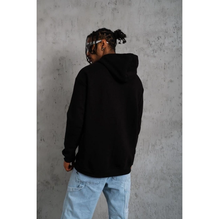 DANKES Baskılı Kapüşonlu Sweat - Siyah -
