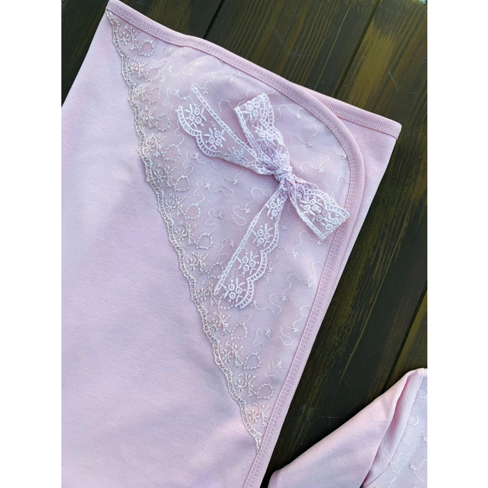 Dantel İşlemeli 10 Parça Yeni Doğan Hastane Seti %100 Pamuk