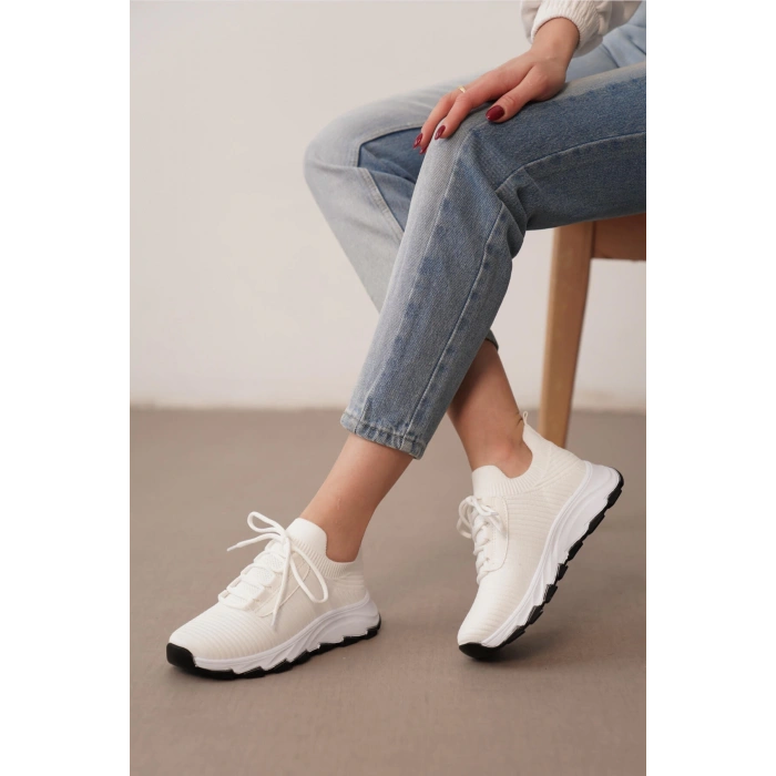 Darlene Beyaz Triko Spor Ayakkabı