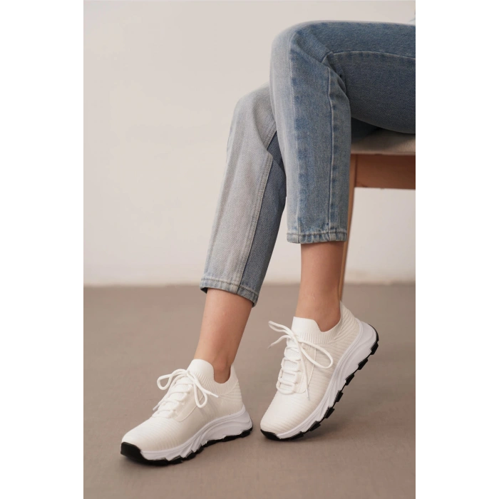 Darlene Beyaz Triko Spor Ayakkabı