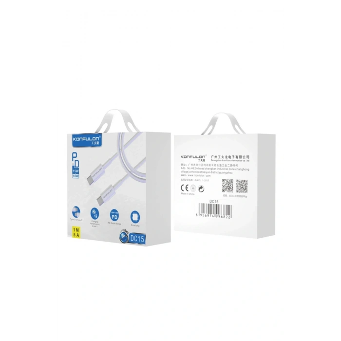DC15 Type-C to Type-C Kablo 1M 18W
