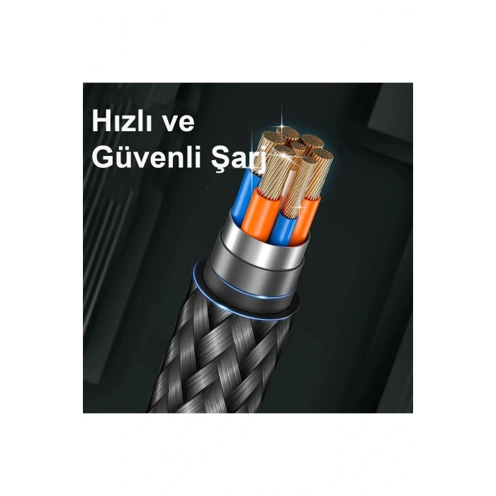 DC33 Usb 3.0 to Lightning 1M Tel Örgü 60W Kablo - Gümüş