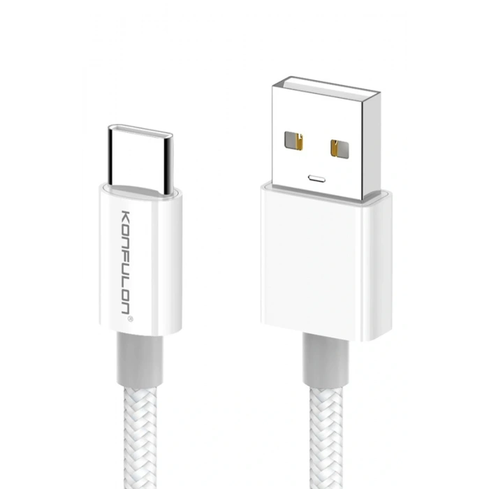 DC80 1M 3A USB to Type-C Hızlı Şarj Kablo - Beyaz