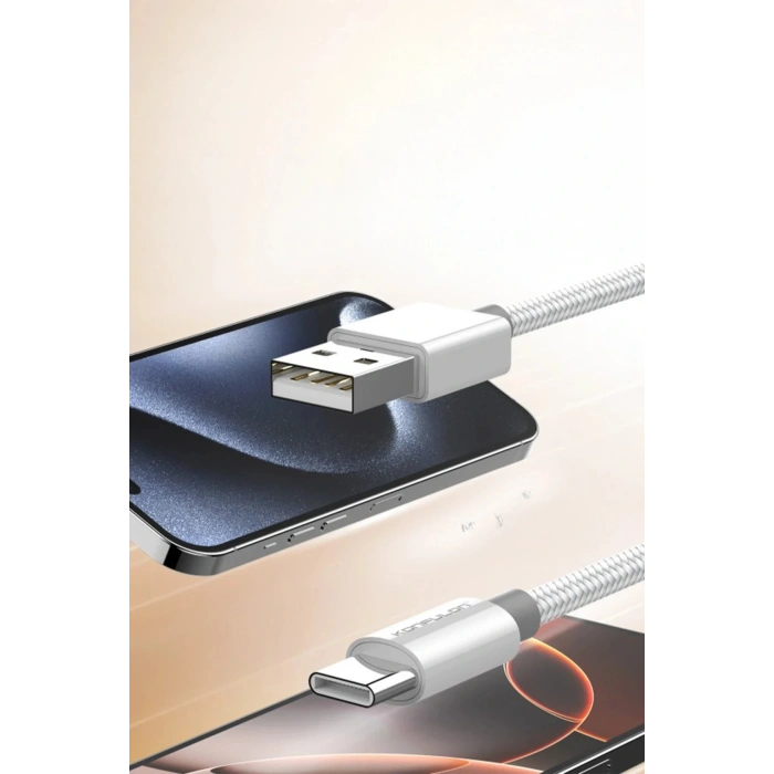 DC80 1M 3A USB to Type-C Hızlı Şarj Kablo - Beyaz