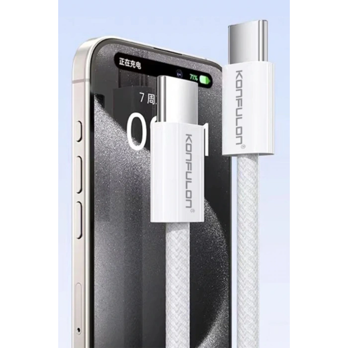 DC82 1M 60W Type-C to Type-C PD Hızlı Şarj Kablo - Beyaz