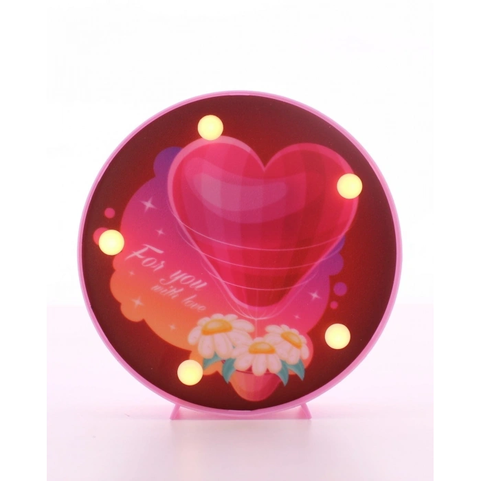 Dekoratif  3D Led Lamba Kalp Temalı Led Lamba
