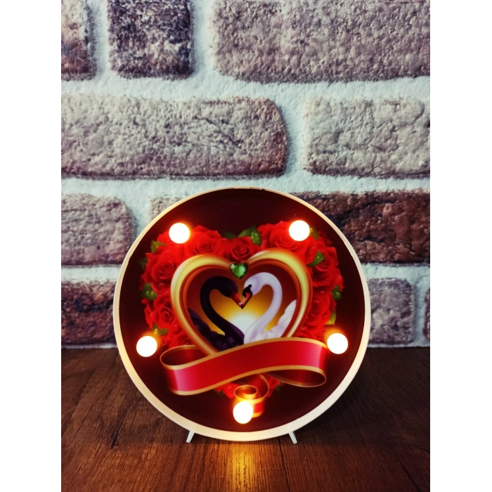 Dekoratif  3D Led Lamba Kuğu Temalı  Led Lamba