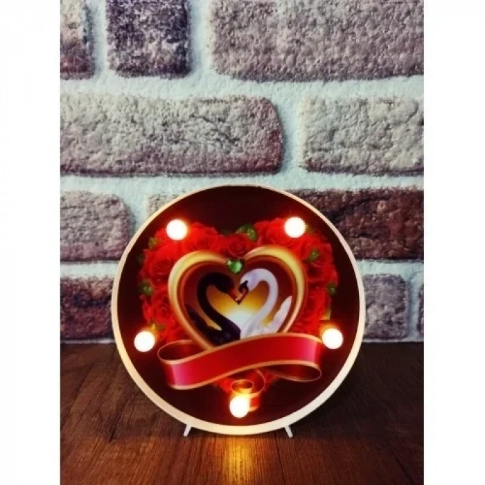 Dekoratif 3D Led Lamba Kuğu Temalı Led Lamba