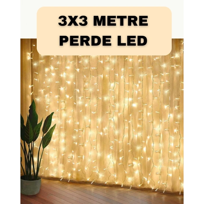 Dekoratif 3x3 Led Perde Işık Şelale Tasarım Enerji Tasarruflu