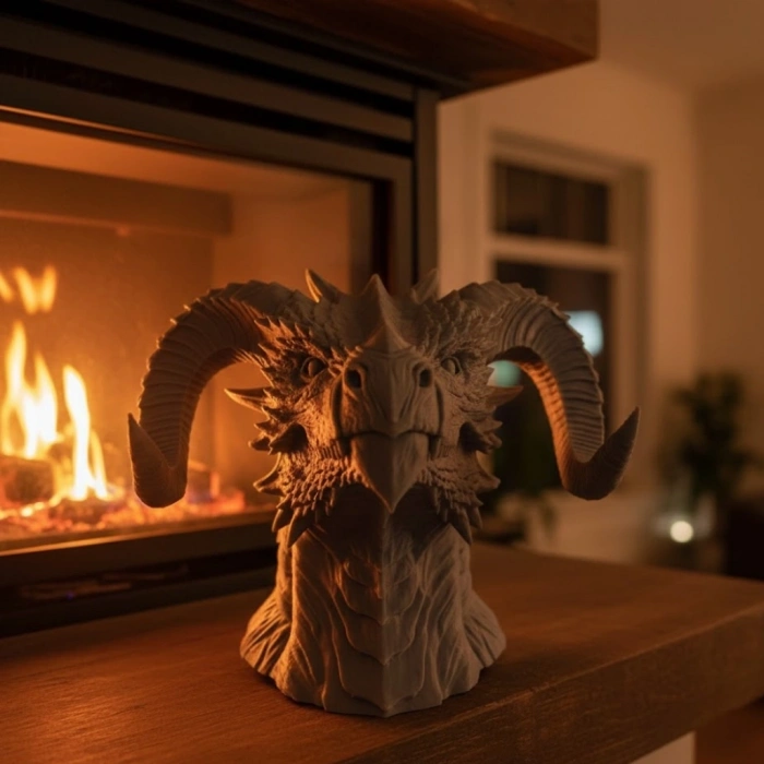 Dekoratif Ejderha Heykeli Özel Tasarım Mitolojik Figür 22x17 Cm