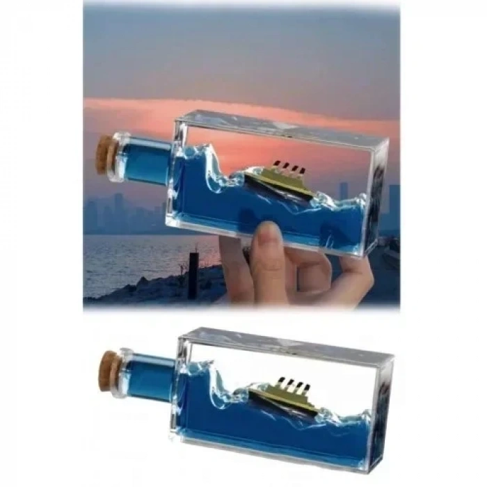 Dekoratif Şişe İçinde Batmayan Gemi Titanic ve Buzdağı Maketi - Sevgiliye Hediye Ofis & Ev Aksesuar