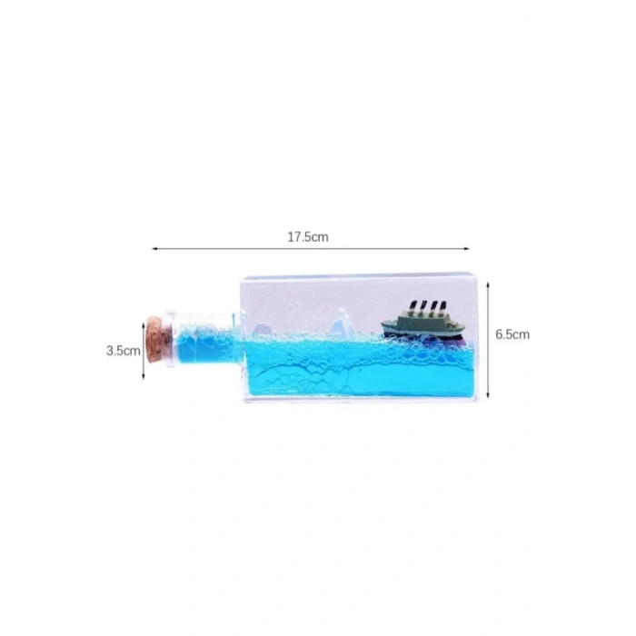Dekoratif Şişe İçinde Batmayan Gemi  Titanic ve Buzdağı Maketi - Sevgiliye Hediye Ofis & Ev Aksesuar