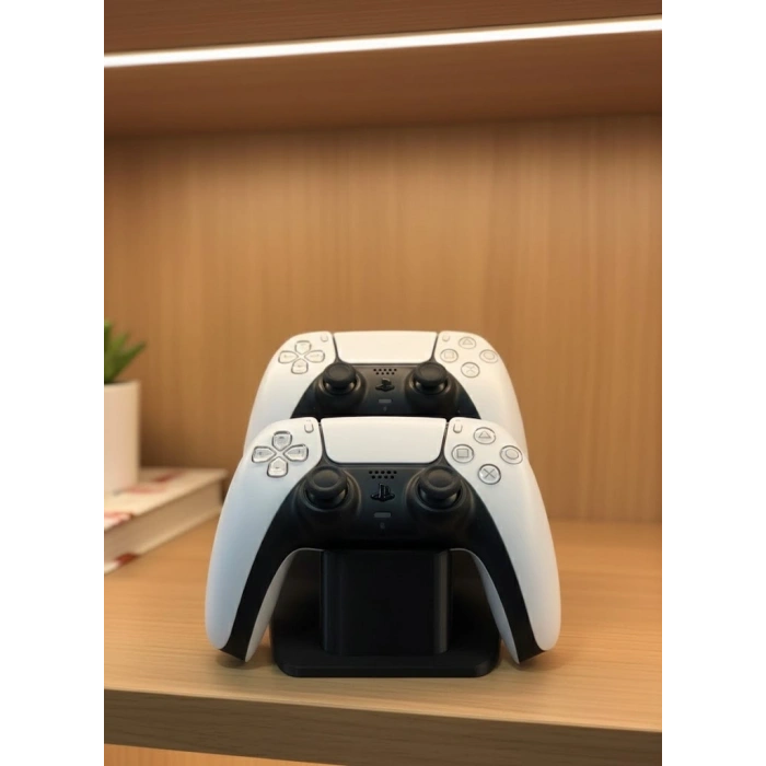 Dekoratif Siyah İkili Gamepad Standı 7x18 Cm