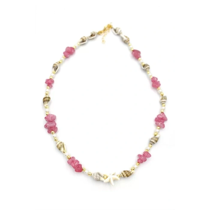 Deniz Kabuğu Kolye - Nar Çiçeği