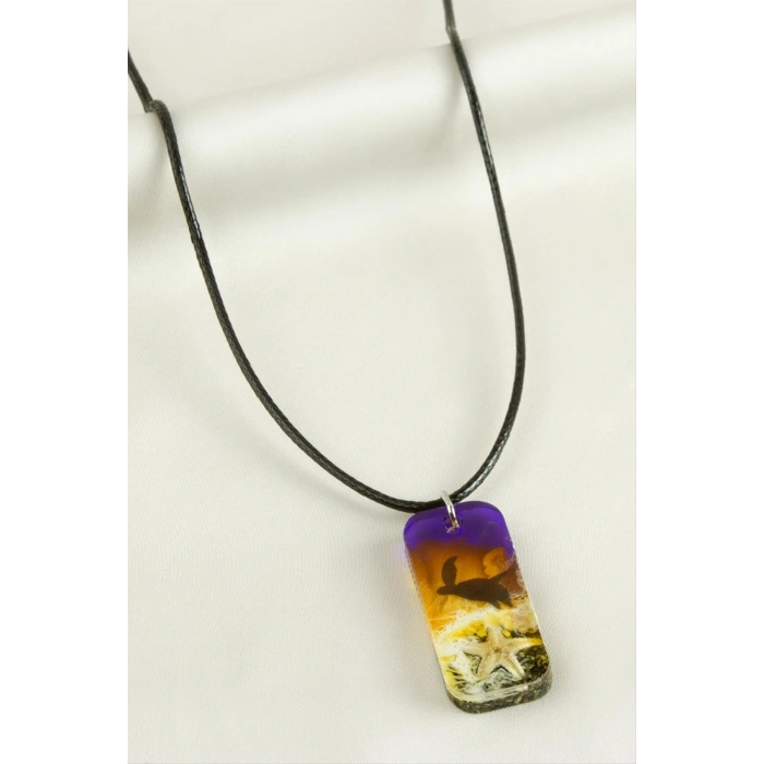 Deniz Yıldızı Dikdörtgen Epoksi Kolye