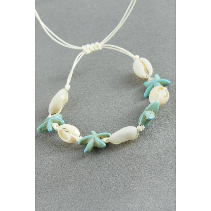 Deniz Yıldızı İstiridye Makrome İp Bileklik