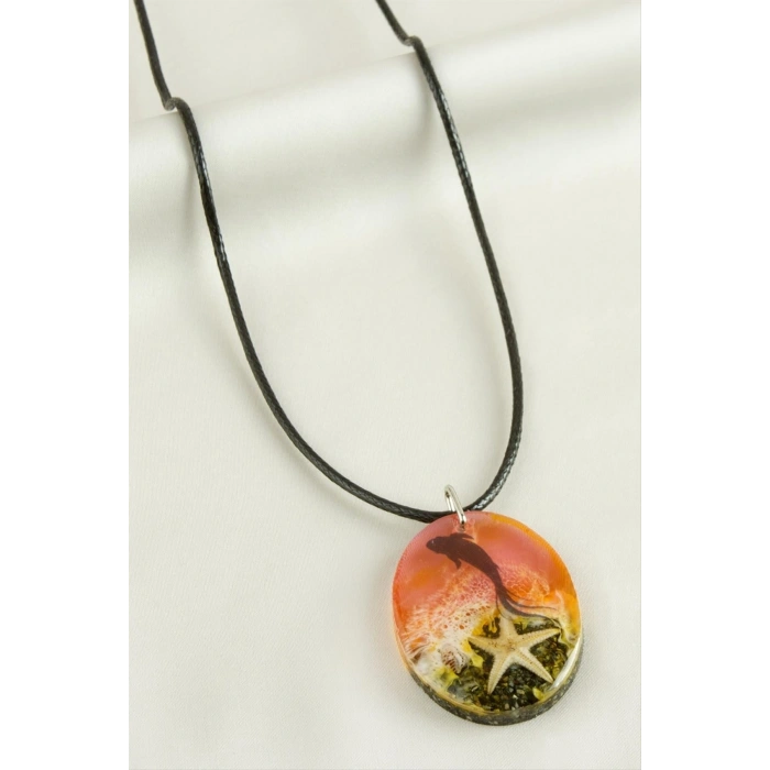 Deniz Yıldızı Oval Epoksi Kolye