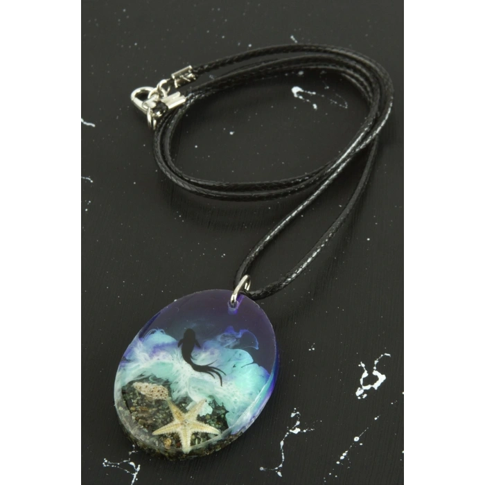 Deniz Yıldızı Oval Epoksi Kolye