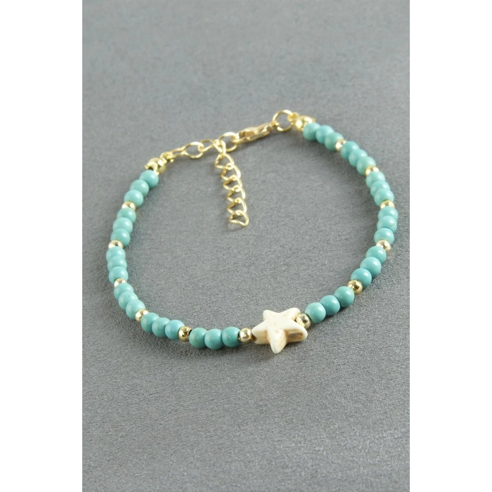 Deniz Yıldızı Turkuaz Boncuk Bileklik