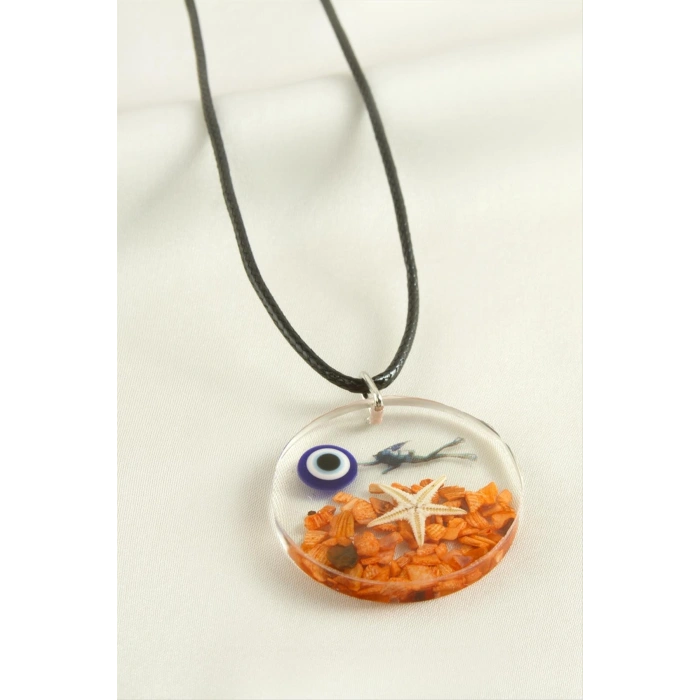 Deniz Yıldızı Yuvarlak Epoksi Kolye