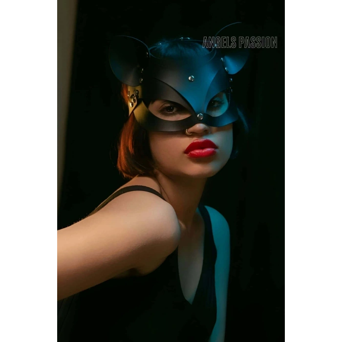 Deri Kedi Maskesi - Deri Maske - Seksi Maske - Brf558
