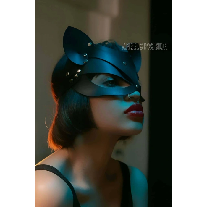 Deri Kedi Maskesi - Deri Maske - Seksi Maske - Brf558