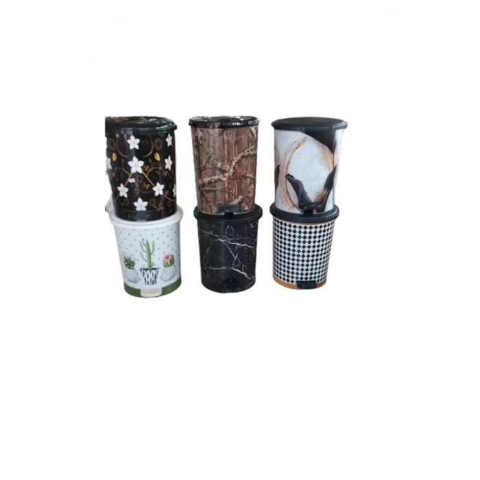 Desenli Pedallı Çöp Kovası No:3 -MRD153