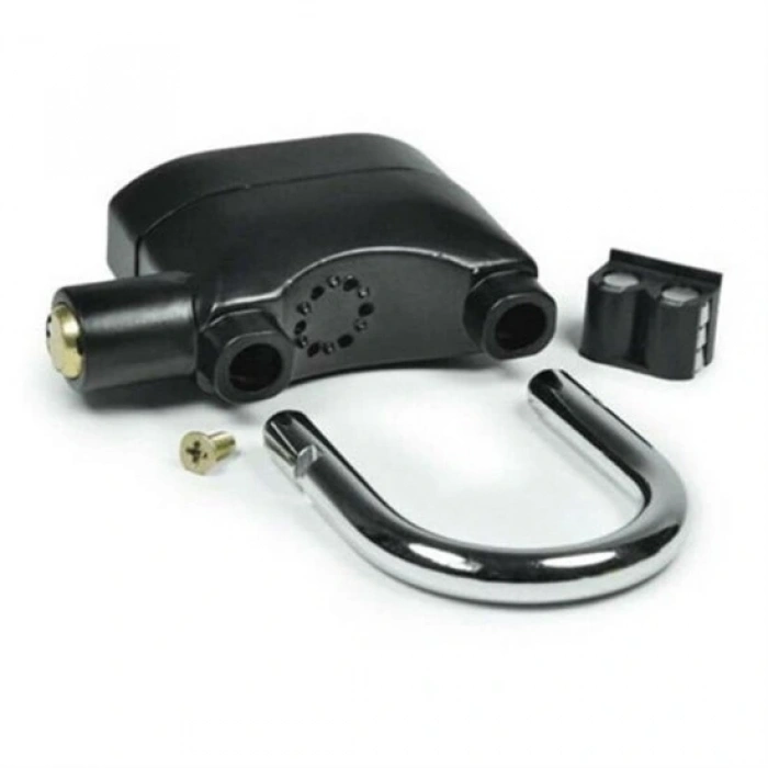 Desibel Siyah Alarmlı Çok Fonksiyonlu Ekstra Güvenlikli Kare Asma Dolap Kilidi (4887)