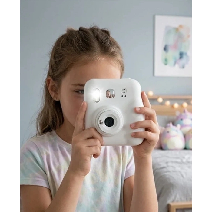 Dijital Fotoğraf Çıkaran Video Kaydedici Taşınabilir Anında Baskı Çıkaran Çocuk Kamerası Beyaz