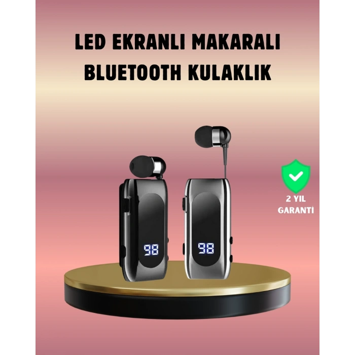 Dijital Göstergeli Bluetooth Kulaklık – Klipsli Ve Şık Tasarım