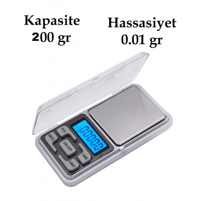 Dijital Hassas Elektronik Kuyumcu Cep Terazisi Tartı 200 gr / 0.01 gr (4887)