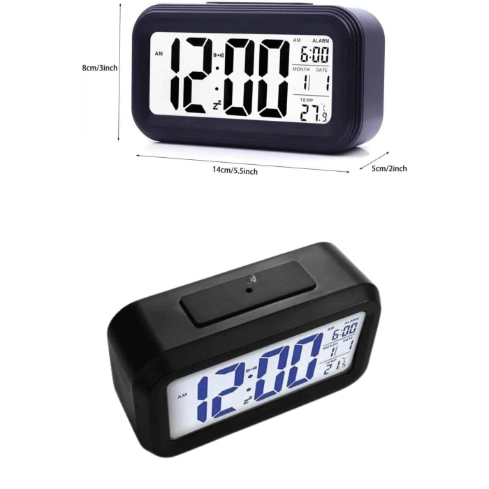 Dijital Işıklı Alarmlı Çalışma Masası Ekran Pilli Çalar Saat