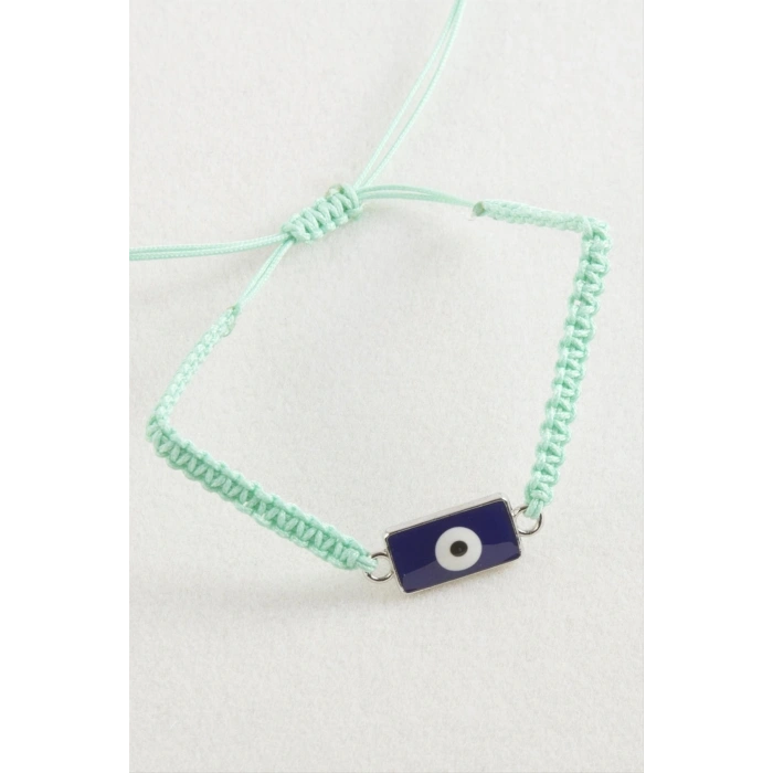 Dikdörtgen Nazar Makrome Örgülü Bileklik