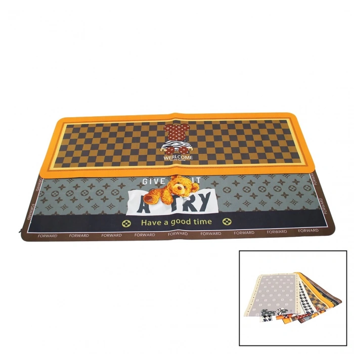 DİKDÖRTGEN RENKLİ DESENLİ - RESİMLİ SU EMİCİ - SİHİRLİ BANYO PASPASI ELASTİK 116 X 37.5CM (4887)