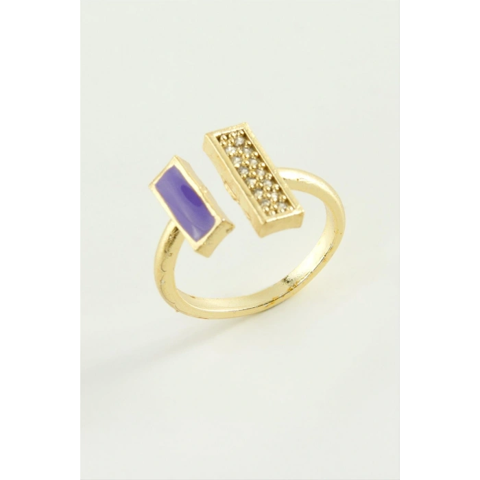 Dikdörtgen Taşlı Mineli Eklem Yüzük